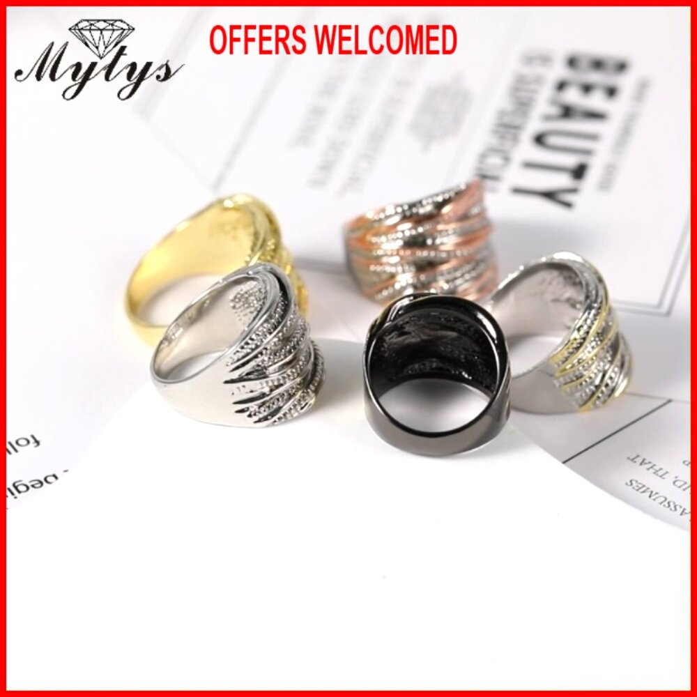 Chunky Wide Statement Ring, Copper Silver Plated,… - image 6